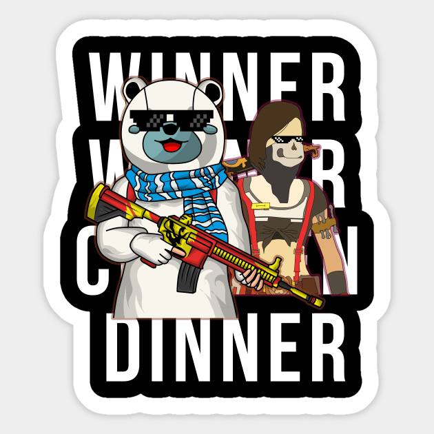 PUBG Chicken Dinner with Girlfriend Sticker by ideax